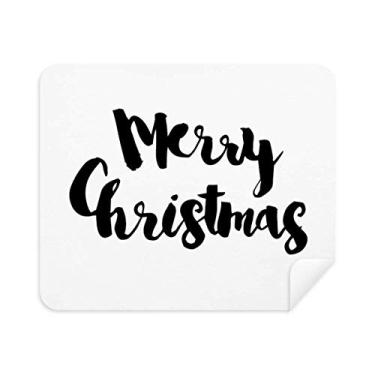 Imagem de DIYthinker Limpador de tela Merry Christmas estilo citação pano de limpeza 2 peças tecido camurça