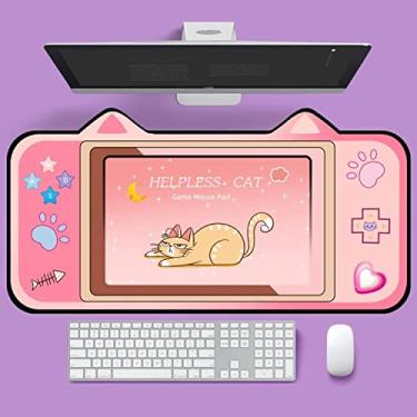 Imagem de 400 x 800 x 3mm Cute Cat Ear Computer Keyboard Desk Pad Mouse Pad