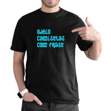Imagem de Camiseta Masculina Casual Slim Leve Fresca Estampa Frase Engraçada Com