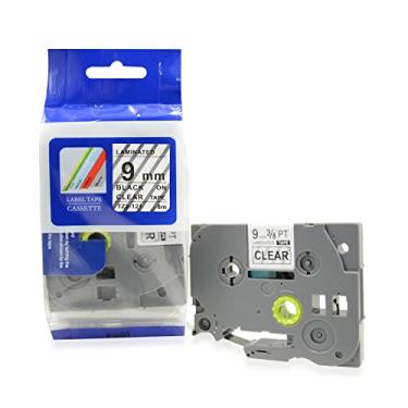 Imagem de Fita Refil Compatível TZ-121 TZe-121 Transparente Incolor com escrita preta 9mm para Rotulador Brother PT-H105 PT-H110 PT-D200 PT-D210 PT-D400 PT-D410 PT-D600 PT-D610BT PT-P300BT P-Touch Cube