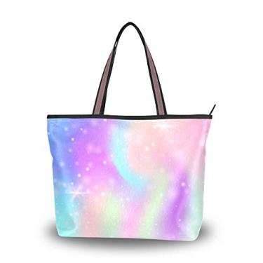Imagem de Bolsa feminina My Daily Fashion, bolsa de ombro gradiente de unicórnio galáxia grande, Multicoloured, Large