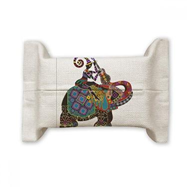 Imagem de Elefante trekking China Minoria vestindo totem capa de papel para lenços faciais bolsa de linho de algodão