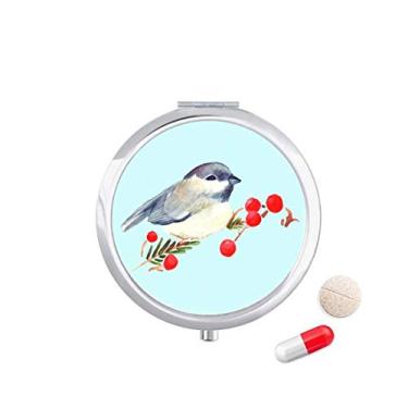 Imagem de Porta-comprimidos, caixa de armazenamento de remédios com estampa de pássaro Magpie