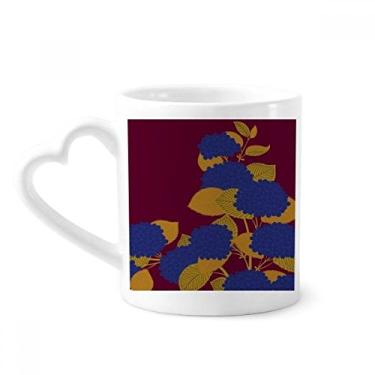 Imagem de Caneca de café de cerâmica com flor de cultura japonesa dourada azul copo de coração de vidro