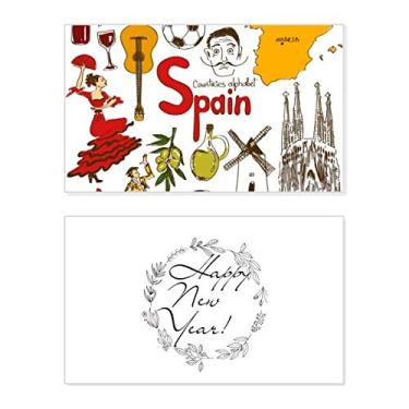 Imagem de Espanha Landscap Animais Bandeira Nacional Ano Novo Festival Cartão Bless Mensagem Presente