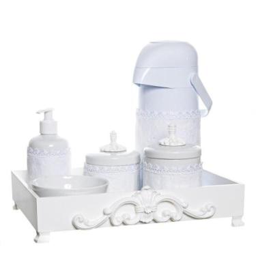 Imagem de Kit Higiene Provence Com 6 Peças E Capa Quarto Bebê Menina Menino - Po