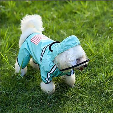 Imagem de Capa de chuva para cães impermeável removível para animais de estimação, macacão resistente à água, roupas para cães, padrões modernos, casaco de chuva