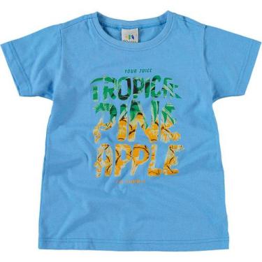 Imagem de Camiseta Infantil Manga Curta Malwee - Em Cotton 100% Algodão - Azul E