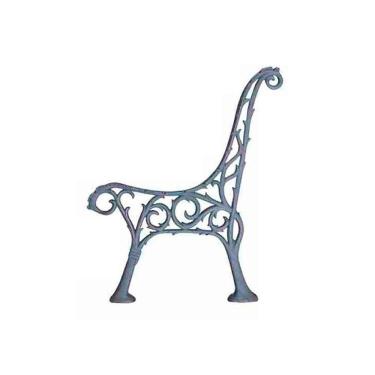 Imagem de Par Pé de Banco Praça Jardim Decoração Garden Ferro Fundido