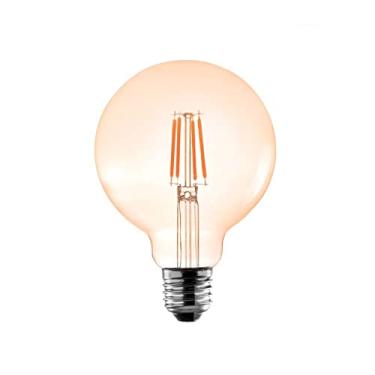 Imagem de Lâmpada Filamento Led 4w Retro Globo Âmbar G95 Luz Amarela E27 Vintage Bivolt