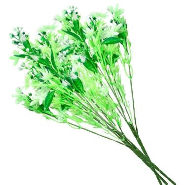 Imagem de 1 Ramo Decoração Arranjo Planta Artificial 5 Galhos Cada 36cm