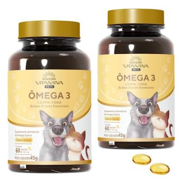 Imagem de Ômega 3 Pets Para Cães E Gatos 500mg Epa Dha (120 Cápsulas) (2 Potes)
