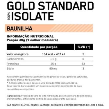 Imagem de 100% Whey Gold Standard Isolate 2,28Kg  Optimum Nutrition