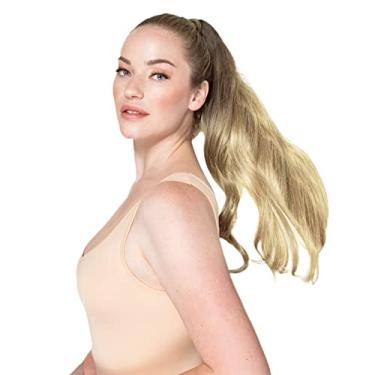 Imagem de WENNALIFE Extensão de cabelo de rabo de cavalo, 50 cm, 90 g, marrom nogueira a marrom acinzentado e branqueador, loiro, extensão de rabo de cavalo, grampo de cabelo humano Remy em torno de extensão de cabelo humano Remy