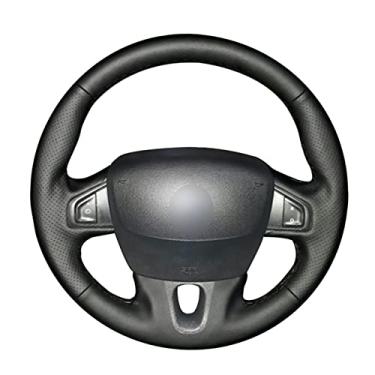 Imagem de Capa de volante de carro em couro preto e antiderrapante costurada à mão, adequada para Nissan NV250 Renault Fluence Megane Grand Scenic Kangoo