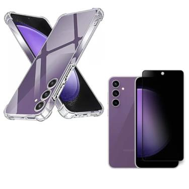 Imagem de Capa Capinha Anti Impacto + Película Privacidade Premium Compatível Com Galaxy S23 FE - (Hard Glass Store)