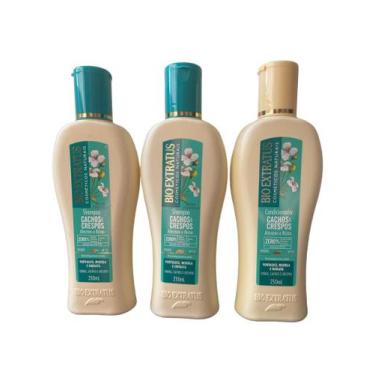 Imagem de Kit 2 Shampoo 1 Condicionador Cachos Crespos Limpeza Suave 250 Ml - Bi