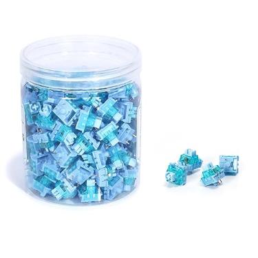 Imagem de MAGIC-REFINER x Interruptores Jelly Blue para Teclado Mecânico DIY, 50gf Teclas Táteis 3 Pinos, Pré-Lubrificadas de Fábrica com Haste POM Compatível com Conjunto de Interruptores de Teclado Mecânico MX (100 peças)