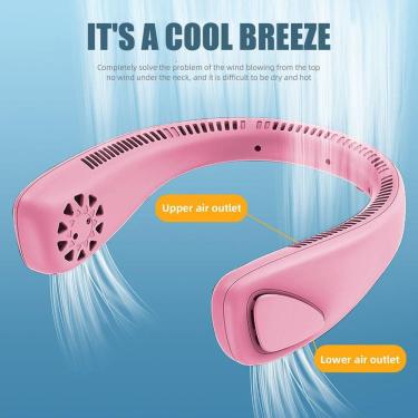 Imagem de F14 Ventilador Mini Pescoço Ventilador Sem Lâmina Rosa