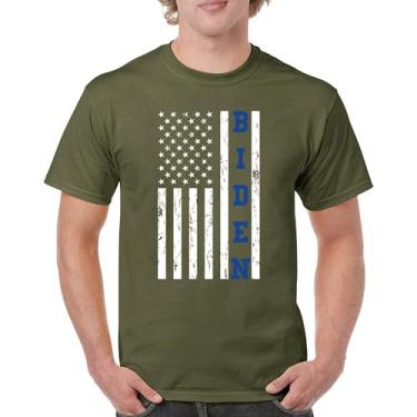 Imagem de Camiseta Joe Biden Bandeira Americana 2024 Pro Democratic Party President Democrats Blue States USA Political Men's Tee, Verde militar, 3G