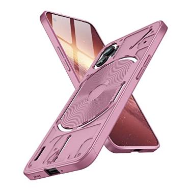 Imagem de MEIKONST Capa para celular 1, ultrafina, 3 em 1, design de acabamento fosco, leve, premium, fina, à prova de choque, capa protetora de plástico rígido antiarranhões para telefone 1, AD ouro rosa