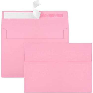 Imagem de Envelopes A4, envelopes rosa A4, envelopes A4, 10 x 15 cm para convites, envelopes autoadesivos para casamentos, chá de bebê, fotos, cartões postais, cartões comemorativos, correspondência