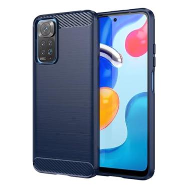 Imagem de Sidande Capa para Redmi Note 11 (4G)/Redmi Note 11S/Redmi Note 12S 2201117TY, capa ultrafina de fibra de carbono com absorção de choque, capa protetora de borracha TPU para Xiaomi Redmi Note 11S azul