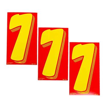 Imagem de EZ Line Decalques de vinil para carros vermelhos e amarelos adesivos de número grande número para-brisa números revendedor suprimentos EZ136 (número 7)