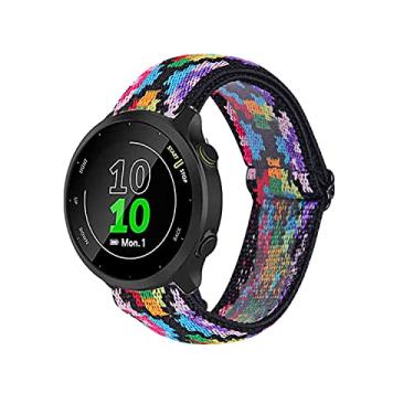 Imagem de Pulseira elástica compatível com Garmin Forerunner 55, pulseira de nylon macio, ajustável, acessórios compatíveis com Garmin Forerunner 55/Approach S42/Approach S12/D2 Air (grade colorida)