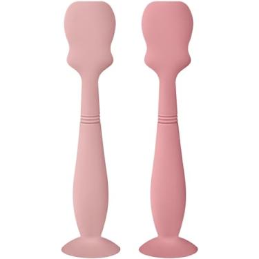 Imagem de Espátula de creme para fraldas de bebê tamanho grande aplicador de silicone macio para pasta de bumbum de bebê (pacote com 2 unidades, blush/malva)