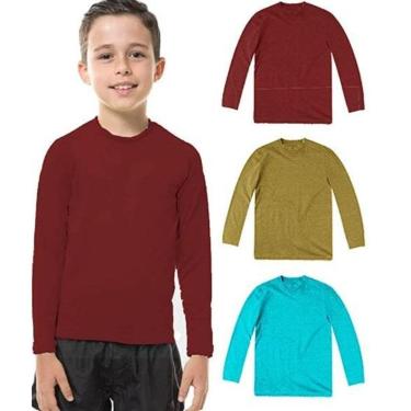 Imagem de Kit com 03 Camisetas UV Protection Infantil UV50+ Tecido Ice - Creme - 14 - Homem-Masculino