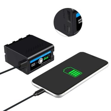 Imagem de Bateria Recarregável NP-F990T com Power Bank para Iluminadores e Filmadoras