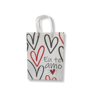 Imagem de 10 Sacolas De Papel Kraft Personalizadas Dia Das Mães (Branca)