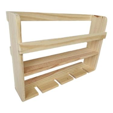 Imagem de Adega de parede bar rústico 4 garrafa (Madeira clara)