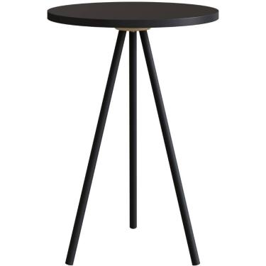 Imagem de Mesa Lateral Redonda Artesano 48,5 cm (altura) em MDP Preto Estrutura Metálica em Aço Preto