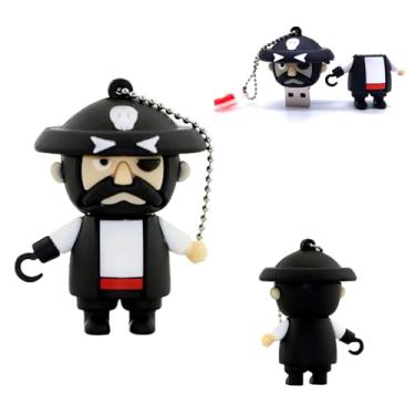 Imagem de Unidade USB de 16 GB - Unidades de armazenamento de fotos - Flash Drives USB pirata - Armazenamento USB divertido (Pirata)
