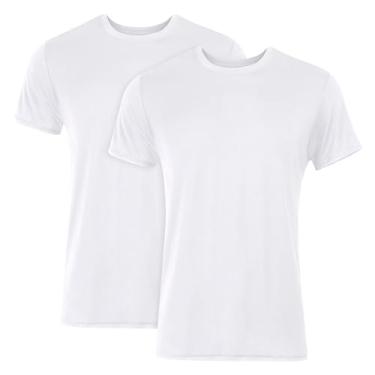 Imagem de Hanes Camisetas Originais Ultimate com gola redonda, camisetas brancas supermacias para homens, pacote com 2, Branco, GG