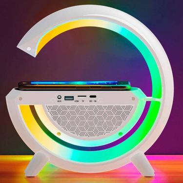 Imagem de Luminária G Speaker Caixa Som Carregador Indução Rgb Radio E