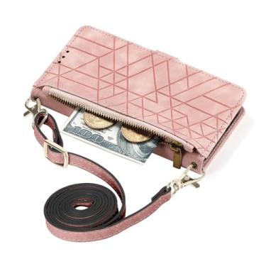 Imagem de Crossbody zíper carteira saco de cartão caso ultra cabo alça de couro capa para xiaomi nota 12 pro plus 11s 10 10s 12t 13, rosa, para poco x4pro 5g