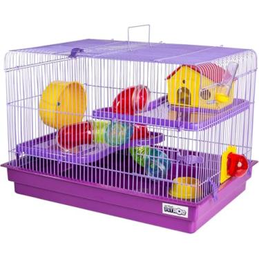 Imagem de Gaiola para Hamster Big Space Completa Jel Plast Lilás