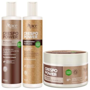 Imagem de Kit Apse Crespo Power Shampoo + Condicionador + Mascara Umectante Nutritiva Cabelo Vegano