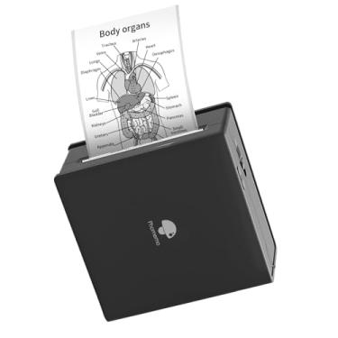 Imagem de Mini-impressora de adesivos Phomemo M02, impressão térmica de adesivo, etiquetas, adequada para faça-você-mesmo criativo, diários, fotos, notas de estudo, portátil, sem tinta para casa/viagem, preta