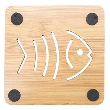 Imagem de Tuut, Linha Bambu, Descanso de Panela Quadrado Decorado, Natural, 12cm