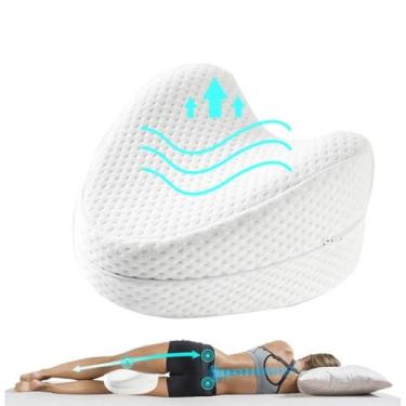 Imagem de Travesseiro Almofada Apoio Joelho Leg Coluna Gravidez Alívio Ciático