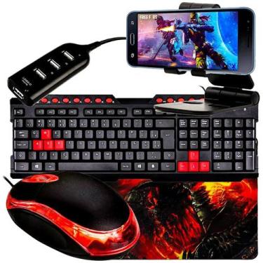Imagem de Kit Mobilador Gamer Para Jogar Com Teclado e Mouse Freefire - VINIK, O