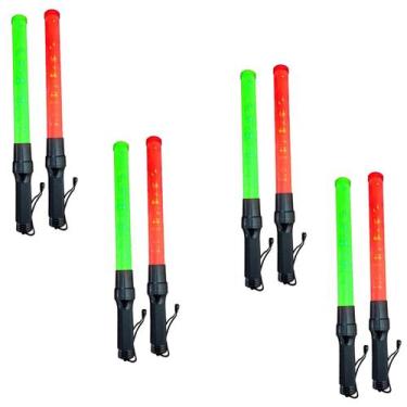 Imagem de Bastao Sinalizador Grande 2 Cores Kit 4 Unidades Led Lanterna Fluoresc