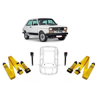 Imagem de Par de Cintos de Segurança 3 pontos 147+ Par de Fechos - HCML, Amarelo