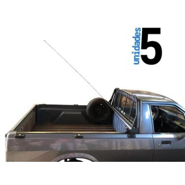 Imagem de Kit Enfeite 5 Antena Inox 1,50mts Suporte Adaptável Carroceria Cacamba