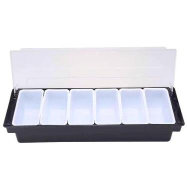 Imagem de Porta Condimentos 6 Divisorias Organizador Barman frutas - GP Inox, 6 