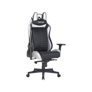 Imagem de Cadeira Gamer Techni Sport Reclinável Giratória Preta e Prata TS62, Pr